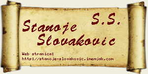 Stanoje Slovaković vizit kartica